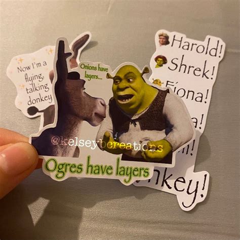 Shrek Sticker Set Etsy