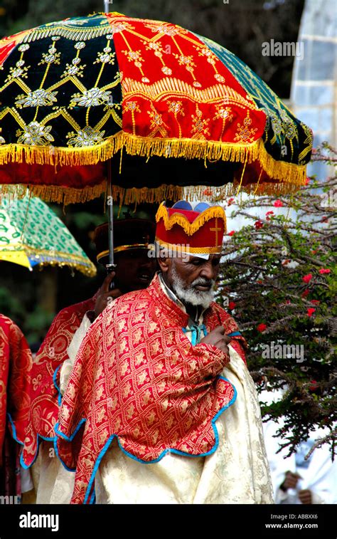 Ethiopian Orthodox Christianity Procession Of Priests And Bishop With