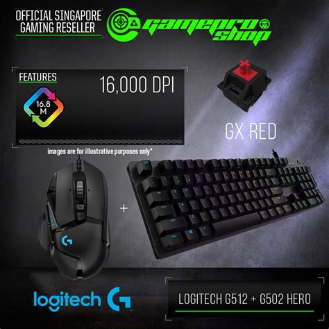 Combo Logitech G512 Carbon Rgb Mechanical Gaming Keyboard G502 Hero