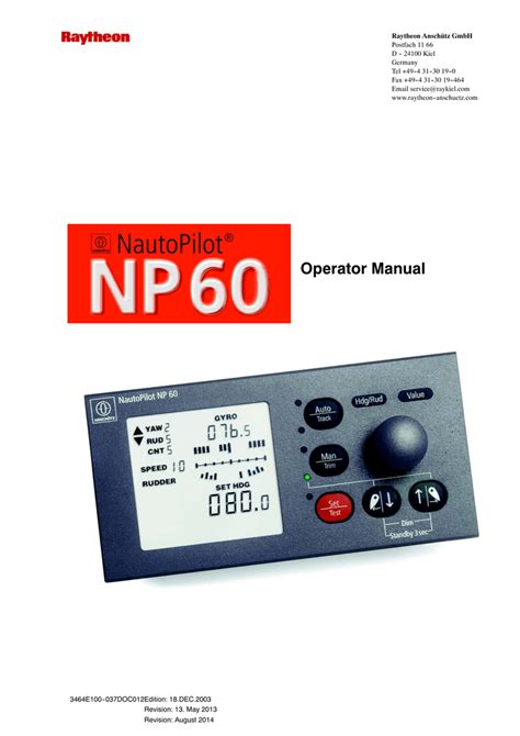 Operator Manual Autopilot Np60 Manualzz