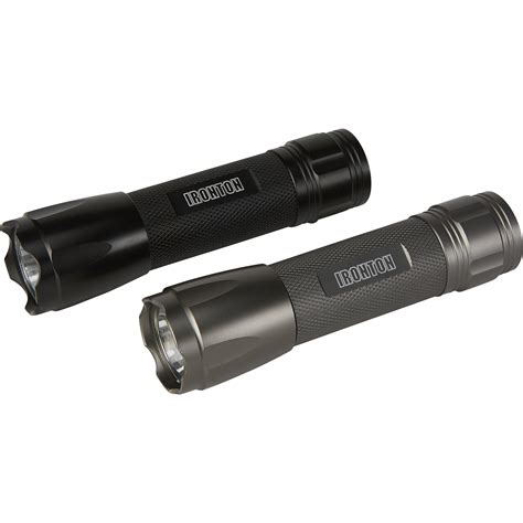 Ironton Aluminum Tactical Led Flashlights — 2 Pack 265 Lumens