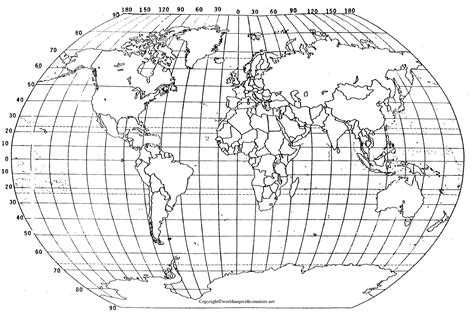 4 Free Printable World Map With Latitude And Longitude World Map With