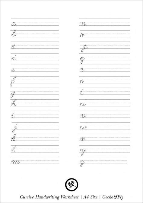 beautiful penmanship handwriting worksheet practice print printable cursive handwriting