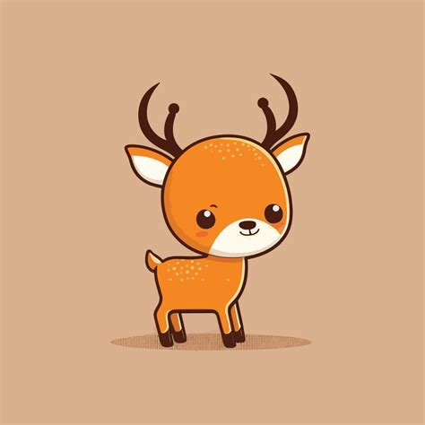 Cute Kawaii Reindeer Chibi Mascot Vector Cartoon Style 23169741 Vector