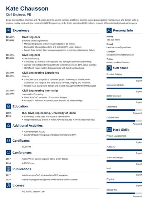 Resume format for freshers pdf and ms word. 12 Civil Engineer Fresher Resume Format Doc in 2020 ...