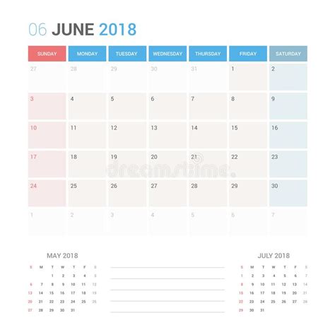 Planner Juni 2022 Lege Cellen Van De Planner Maandelijkse Organisator