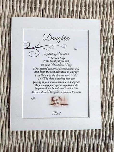 Gifts from dad to daughter on wedding day. Daughter's Wedding Day, Letter from Dad in Heaven ...