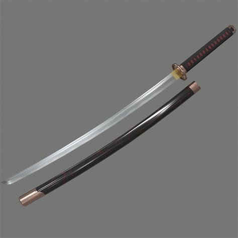3d Model Pbr Katana Japanese Sword Cgtrader