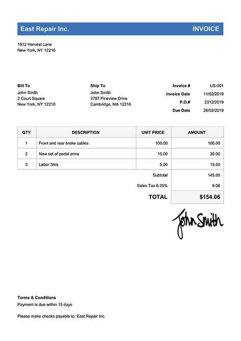 Free Pdf Invoice Templates 100 Styles To Print And Email