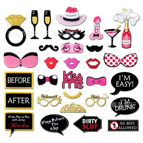 31pcs Wedding Decoration Photo Booth Prop Hen Party Team Bride To Be