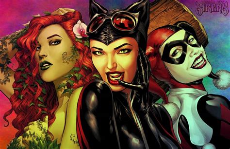 Gotham City Sirens Artistic New Dc Comics Harley Quinn Poison Ivy Catwoman Comic Book Poster
