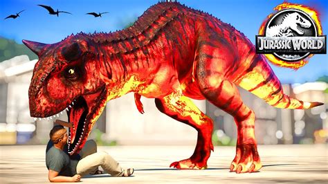 Carnotaurus Vs Indoraptor Allosaurus Breakout Fight Jurassic World Evolution Dinosaurs Fighting