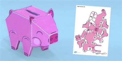 Simple Piggy Bank Paper Craft