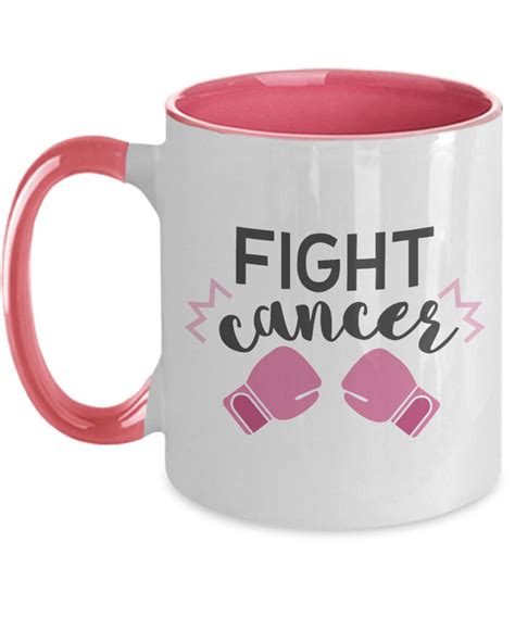 Cancer Awareness Mug Fight Cancer Beat Cancer Cup Pink Mug Etsy