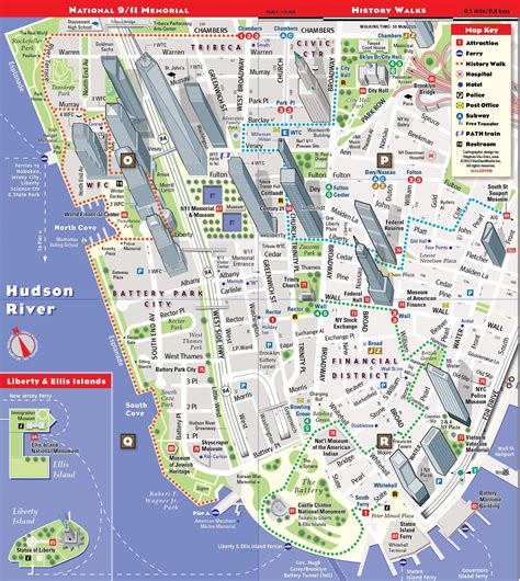 Lower Manhattan Sightseeing Map Lower Manhattan Tourist Map New York