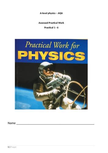 Assessed Practicals 1 6 Aqa A Level Physics Teaching Resources