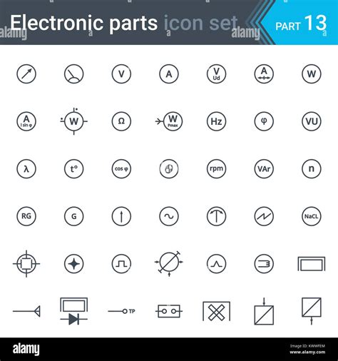 Electric And Electronic Circuit Diagram Symbols Set Of Electrical