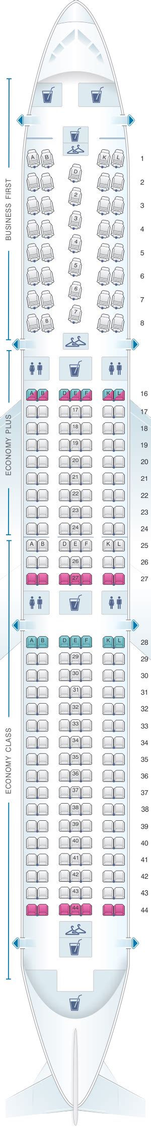 Seat Map United Airlines Boeing B767 400er 764