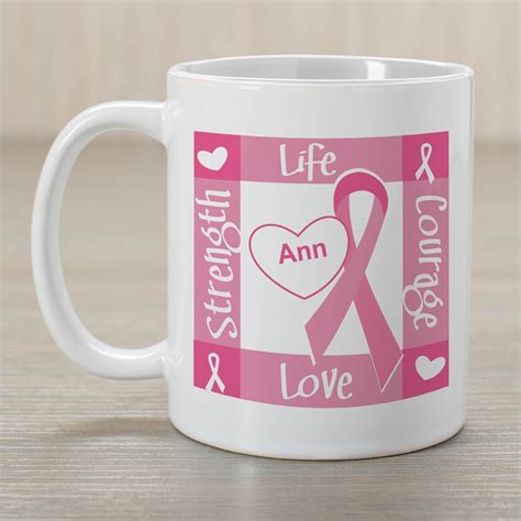 Ribbon Of Heart Breast Cancer Awareness Customized Coffee Mug