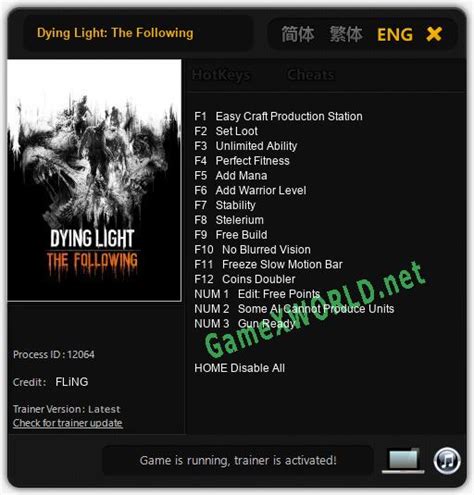 Dying Light The Following Читы Трейнер 15 FLiNG GameXworld net
