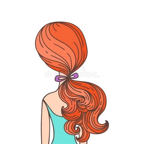 Girl With A Horsetail Hairstyle Stock Vector Illustration Of Naive
