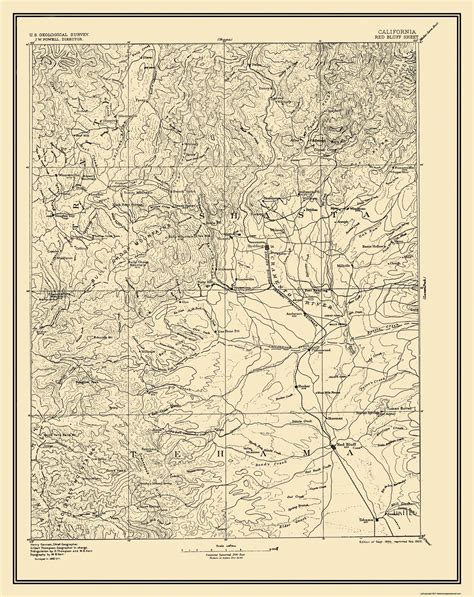 Topo Map Red Bluff California Sheet Usgs 1894 23 X 2894 Glossy