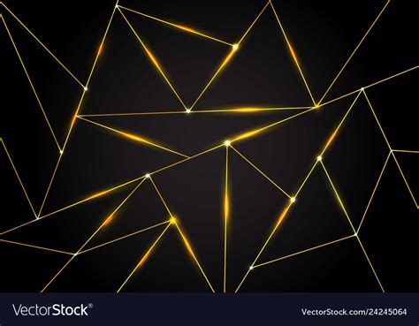 Luxury Polygonal Pattern And Gold Triangles Lines Vector Image