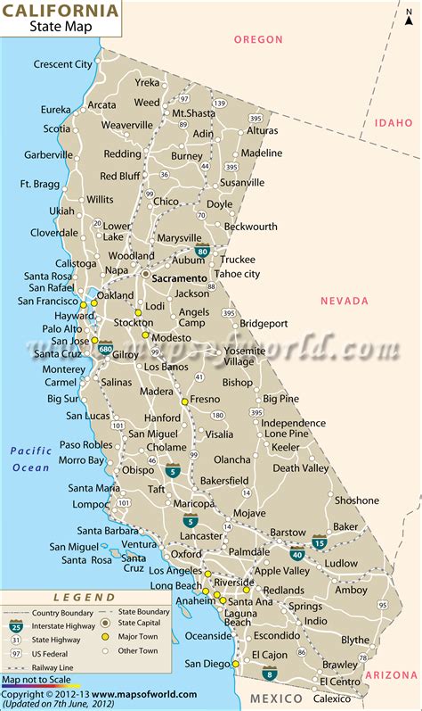 You can print this reference map and the map covers the following area: Buy Large Map of California