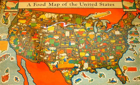 A Food Map Of The United States United States Map Food Map The Unit