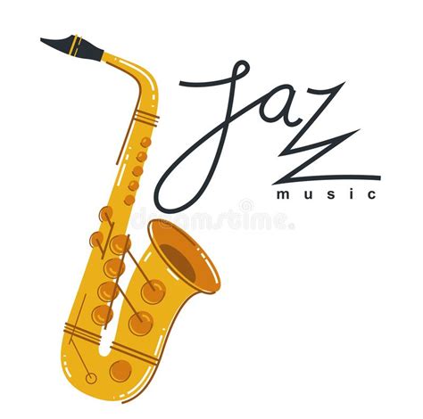 Jazz Music Emblem Or Logo Vector Flat Style Illustration Isolated