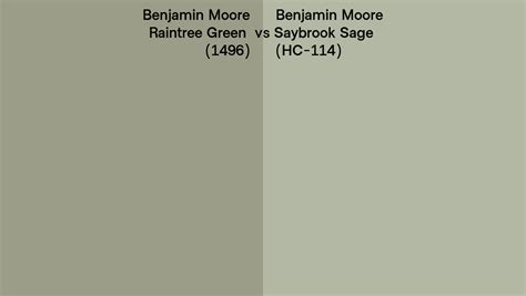 Benjamin Moore Raintree Green Vs Saybrook Sage Side By Side Comparison