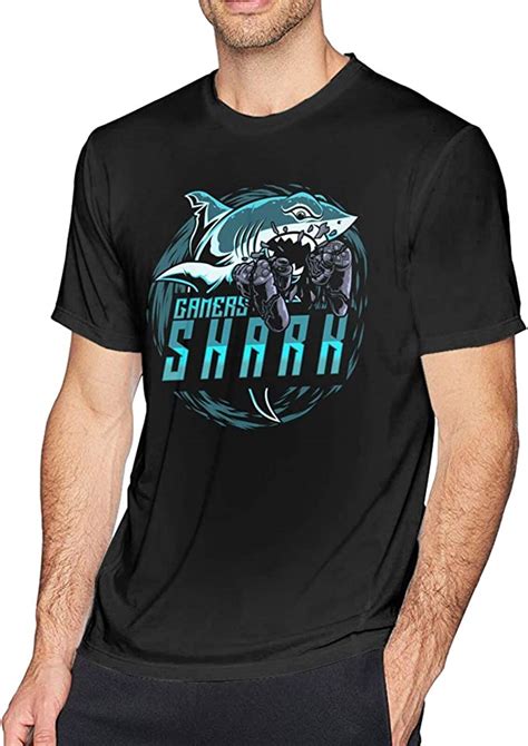 Shark Design Mascot Logo Men's Short Sleeve Shirt Winter T-Shirts S-6xl gambar png