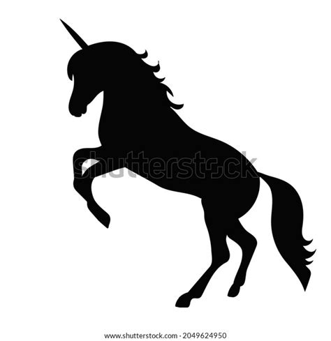 Black Silhouette Unicorn Vector Stock Vector Royalty Free 2049624950