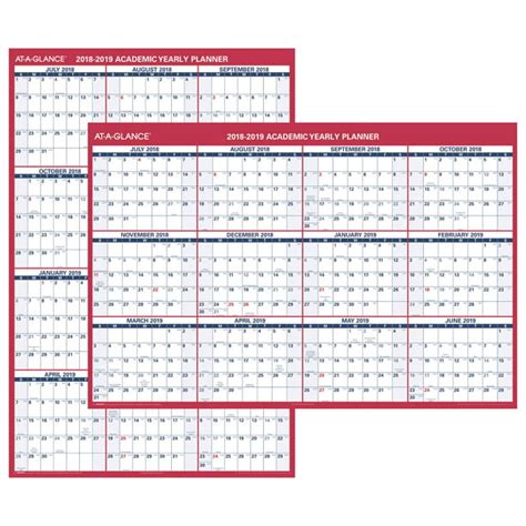 At A Glance Xl 2 Sided Academic Erasable Wall Calendar Yearly Wall