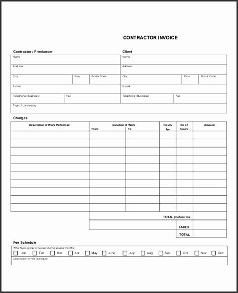 subcontractor invoice template sampletemplatess