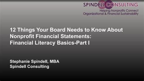 12 Things Your Board Should Know About Nonprofit Financial Statements