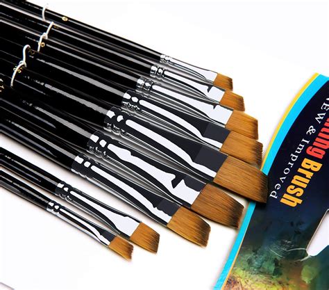 Fuumuui Angled Paint Brushes Oblique Angular Tipped Paint Brushes For