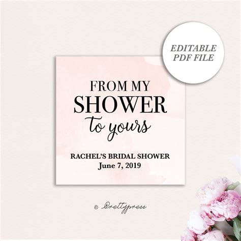 From My Shower To Yours Tags PDF From My Shower To Yours Favor Tags