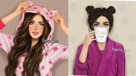 Sarra Art Wallpapers Sarra Art And Marwa Draw Anna Elsa Youtube