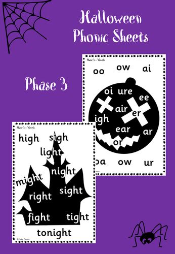 Halloween Themed Phase 3 Phonic Sheets