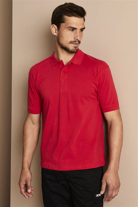Uneek Unisex 100 Cotton Polo Shirt Red Simon Jersey