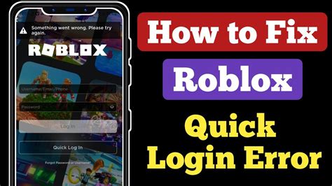 How To Fix Quick Login Roblox How To Fix Quick Login In Roblox Mobile
