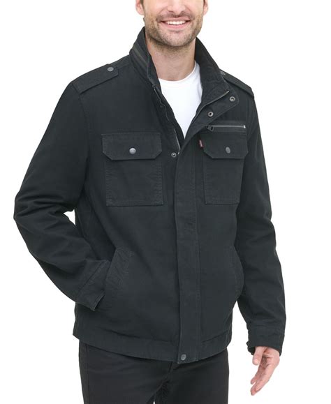 Levis Mens Cotton Zip Front Jacket And Reviews Coats And Jackets Men