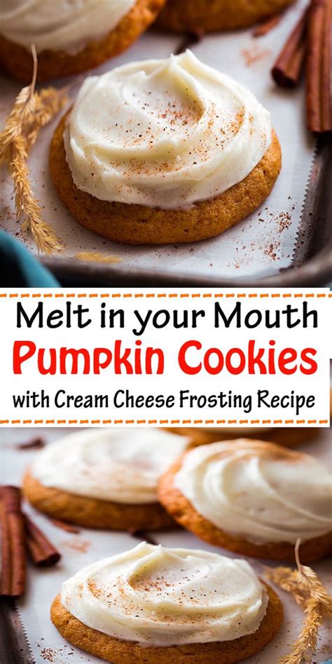 Melt In Your Mouth Pumpkin Cookies With Cream Cheese Frosting Recipe