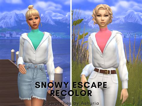 Ashuria The Sims 4 Snowy Escape Recolor 8 Swatches
