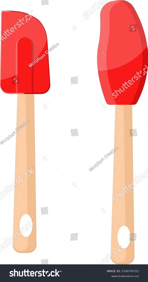 Red Silicone Spatulas Illustration Vector On Stock Vector Royalty Free