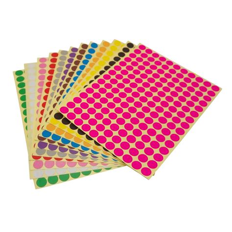 Ljy 10mm Round Dot Stickers Color Coding Labels 12 Different Assorted