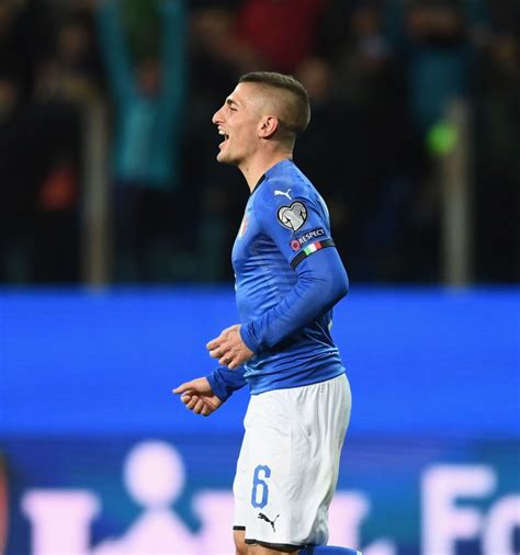 Marco Verratti of Italy celebrates his goal of 2-0 during ...