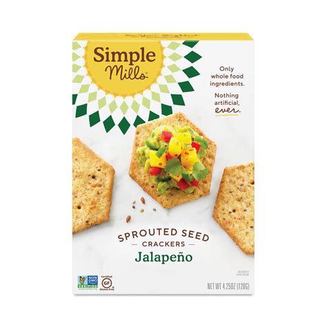 Simple Mills Sprouted Seed Crackers Jalapeno Thrive Market