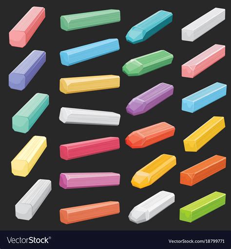 Color Chalk Pastel Sticks Artist Supplies Vector Image